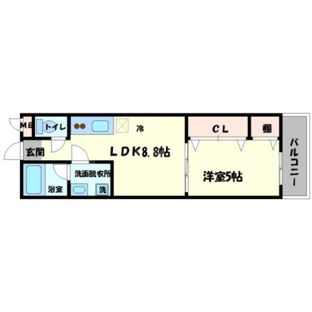 フジパレス谷町B棟の間取り