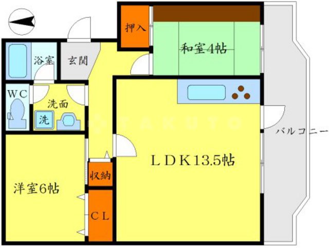 公団江坂住宅2号棟の間取り