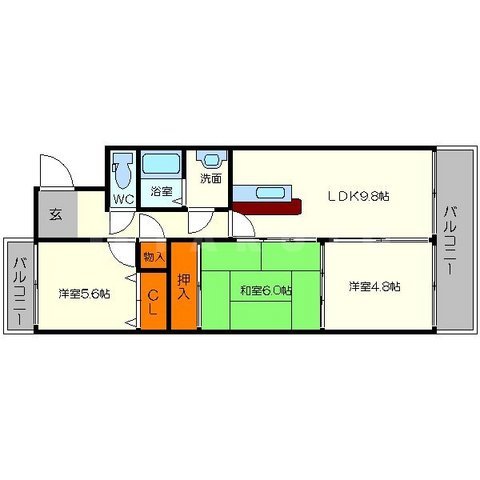 アーデンコート西長堀の間取り