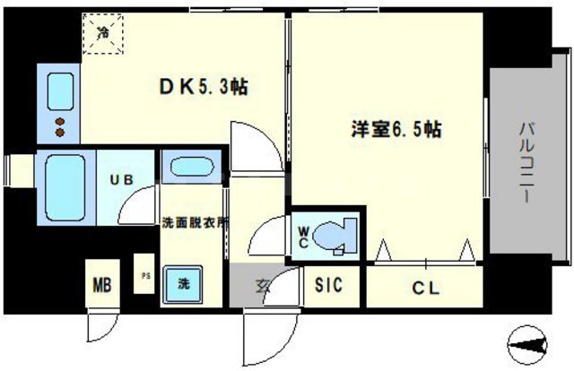 エステムコート大阪新町の間取り