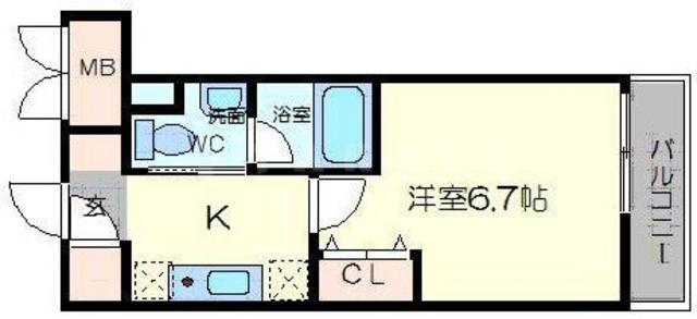 レオンコンフォート谷町六丁目の間取り
