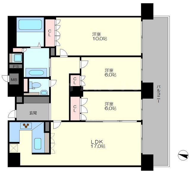 リーガル四ツ橋立売堀Ⅱの間取り