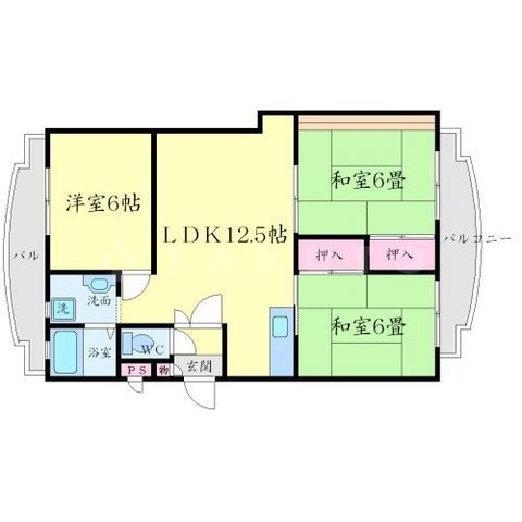 豊友マンション東豊中の間取り
