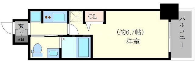 エステムコート阿波座プレミアムの間取り