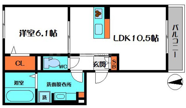 エストドミール東中浜の間取り