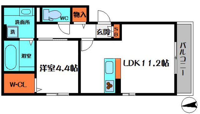 エストドミール東中浜の間取り
