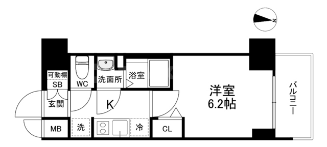 プレサンス堺筋本町ディスティニーの間取り