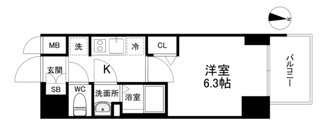 プレサンス堺筋本町ディスティニーの間取り