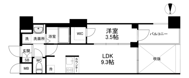 プレサンス堺筋本町ディスティニーの間取り