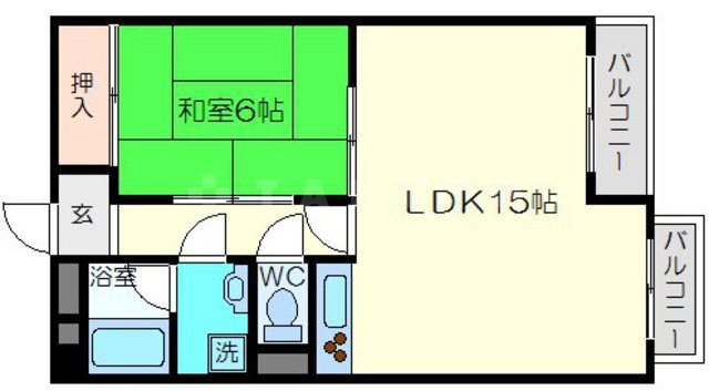 新豊里ハイツの間取り