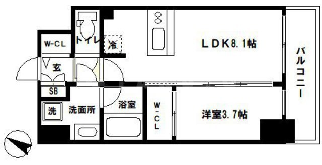 レオンコンフォート難波クレアの間取り