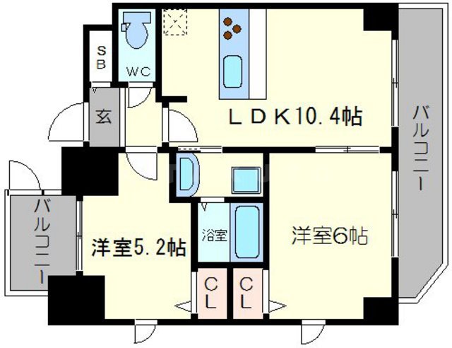 スワンズ心斎橋EASTの間取り