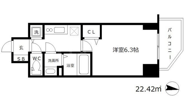 プレサンス江戸堀の間取り