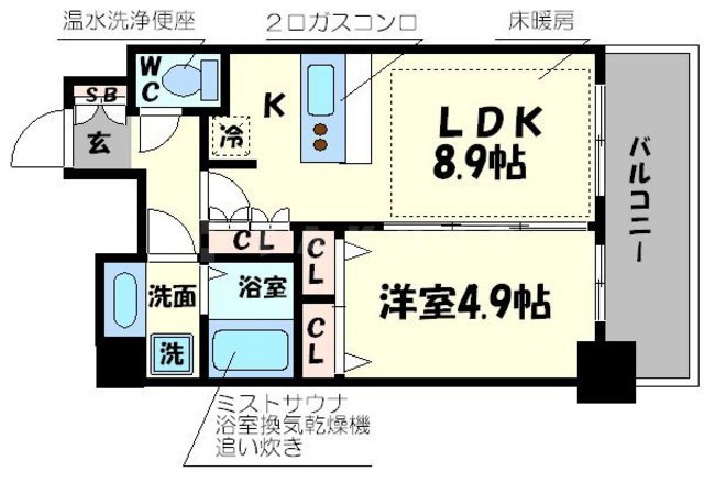 プレサンス阿波座ステーションフロントの間取り