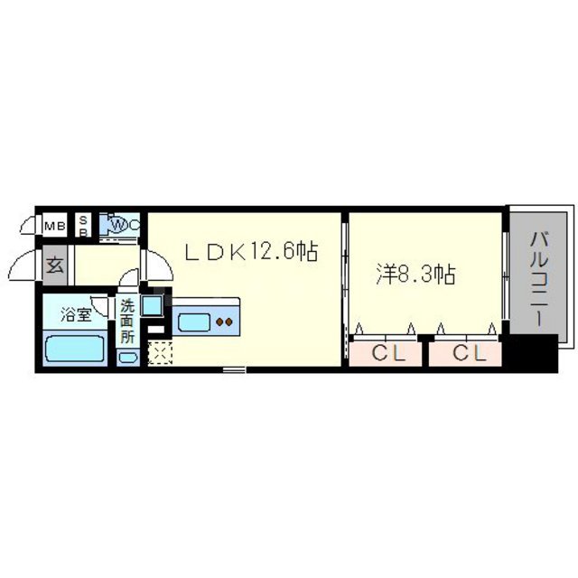 ラクラス長堀橋の間取り