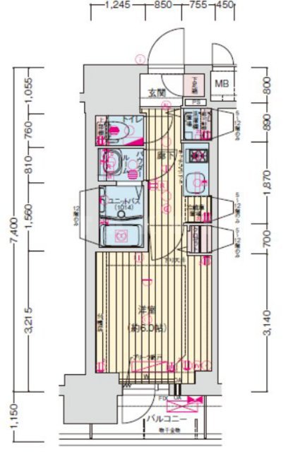 プレサンス松屋町駅前の間取り