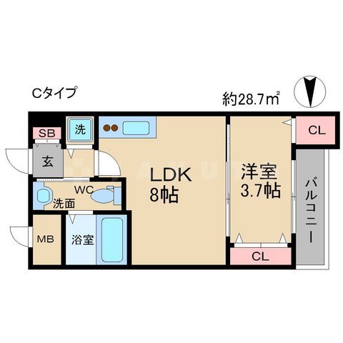 SERENiTE北浜の間取り