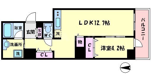 アーベル更紗北堀江の間取り