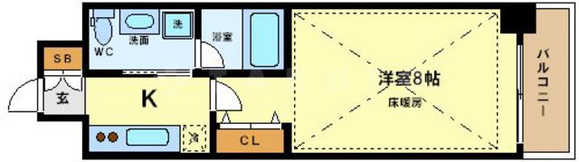 URBAN FLATS中之島(LaDouceur中之島)の間取り