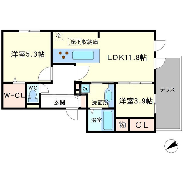 ヴォワラクテメゾン豊中旭丘の間取り