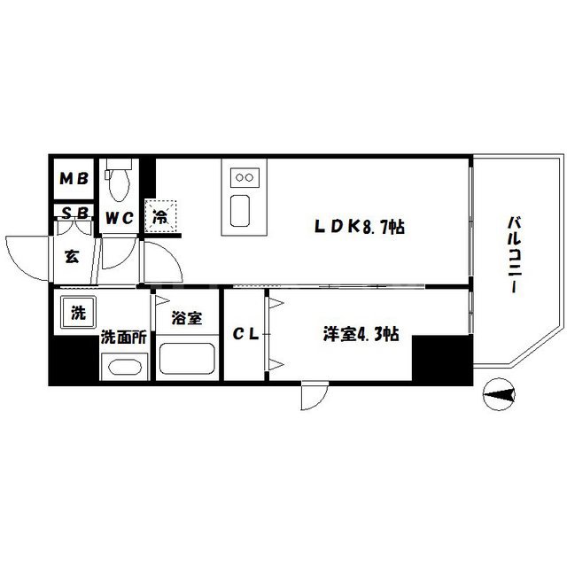 プレサンス難波クチュールの間取り