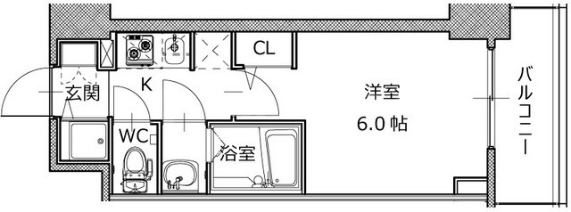 S-RESIDENCE南堀江の間取り