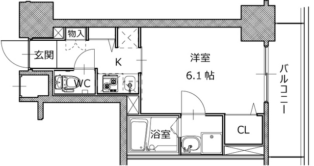 S-RESIDENCE南堀江の間取り