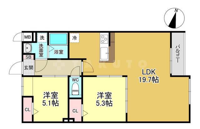 フレール緑地公園アネックスの間取り