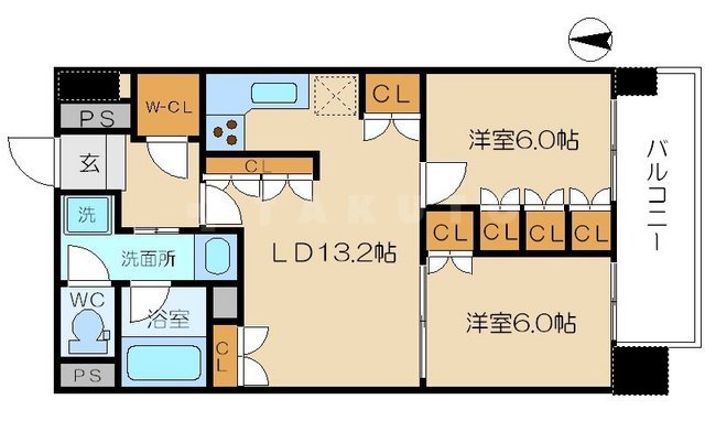 リーガル北堀江の間取り