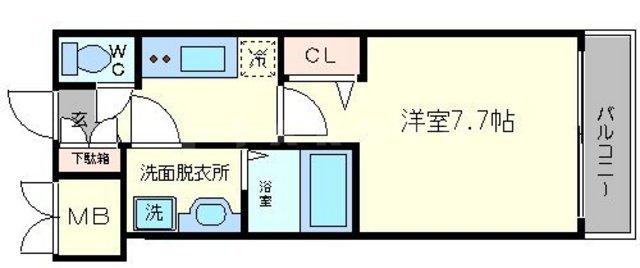 レジュールアッシュ心斎橋LUXEの間取り