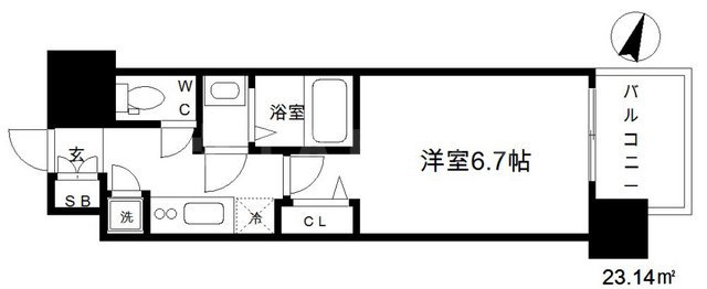 レジュールアッシュ中之島サウスの間取り