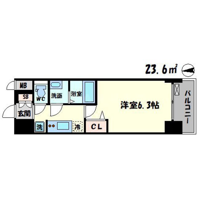 プレサンス谷町九丁目ディセオの間取り