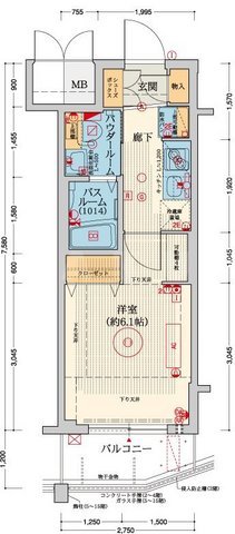 エステムプラザ難波WESTリバークロスの間取り