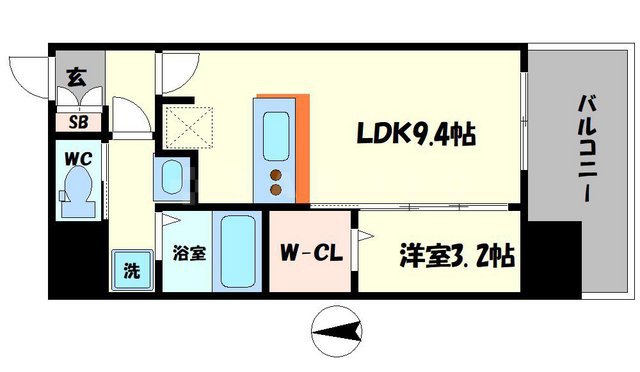 セレニテ堺筋本町プリエの間取り
