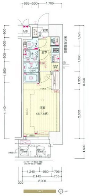 プレサンス堺筋本町センティスの間取り