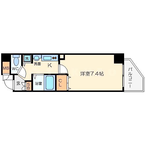 プレサンス心斎橋リベルタの間取り