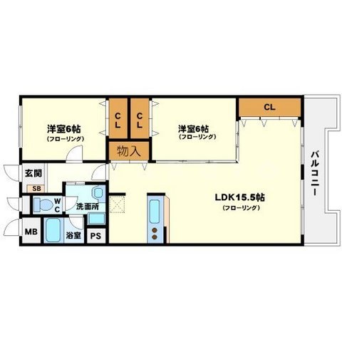 テラジハイツⅢ号館の間取り