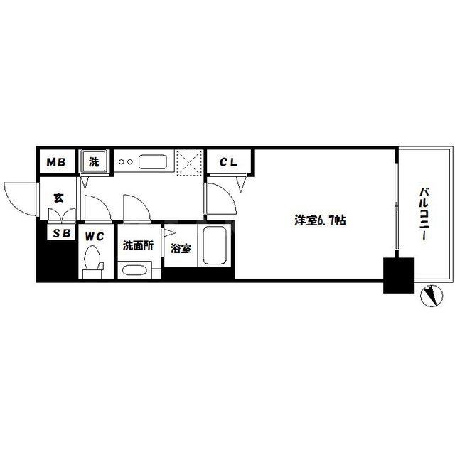 プレサンス立売堀パークシティの間取り