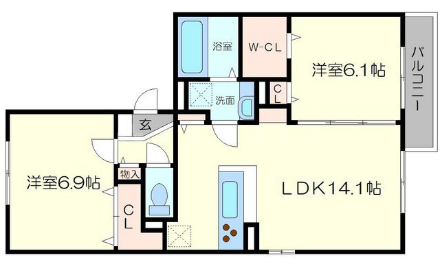 ル・レーヴ吹田山手町の間取り