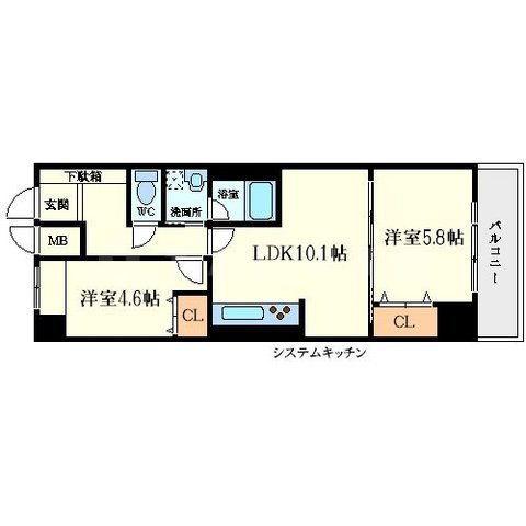 ルーエ江坂の間取り