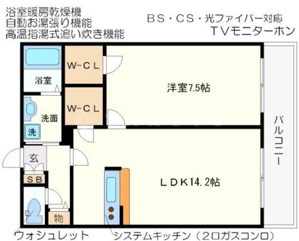 ルクレ阿波座レジデンスの間取り