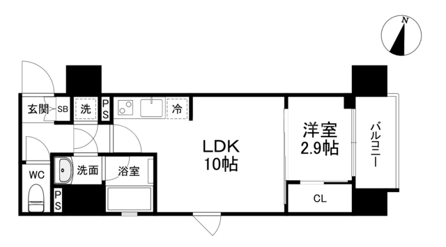 シーズンフラッツ阿波座の間取り