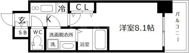 S-RESIDENCE阿波座WESTの間取り