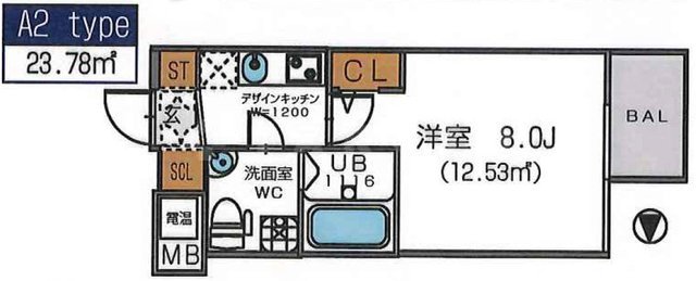 ザ・パーククロス阿波座の間取り