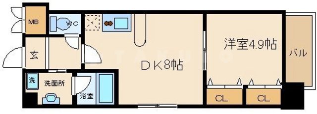 レジディア京町堀の間取り