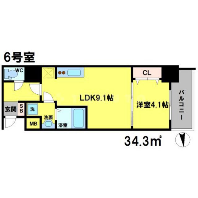 S-RESIDENCE江坂Eminenceの間取り