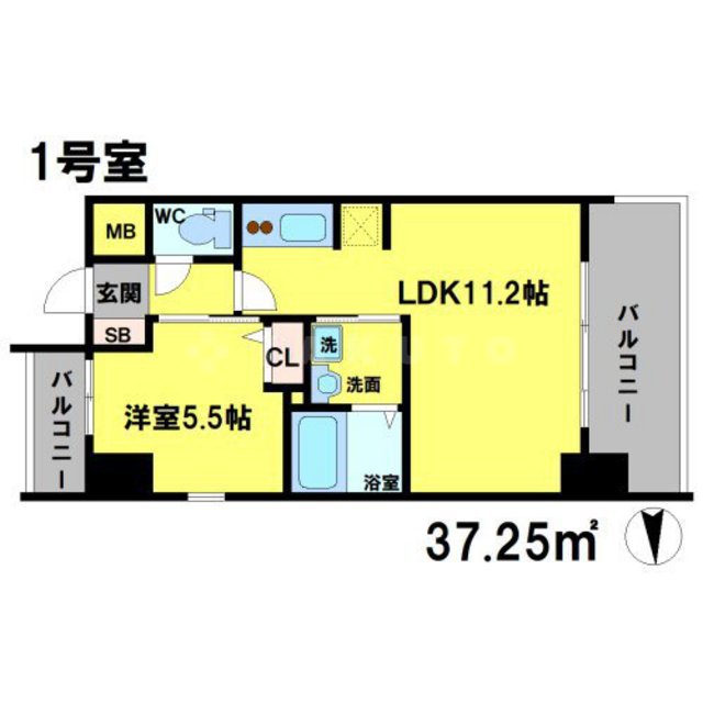 S-RESIDENCE江坂Eminenceの間取り