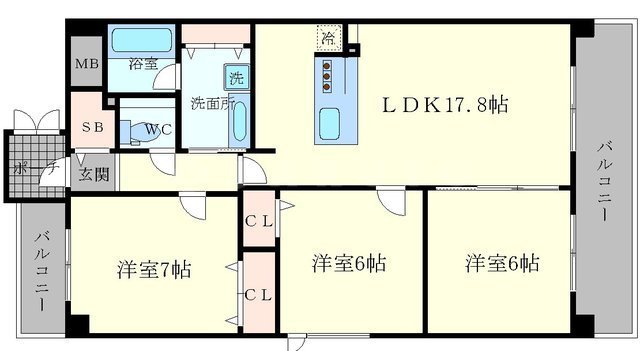 パッセル豊中の間取り