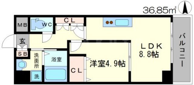 フローレンス江坂の間取り