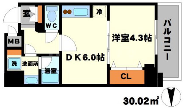 S-RESIDENCE江坂の間取り